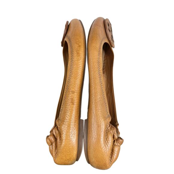 Tory Burch Women’s Reva Brown Leather Slip On Flats Size US 7.5 - Picture 9 of 9